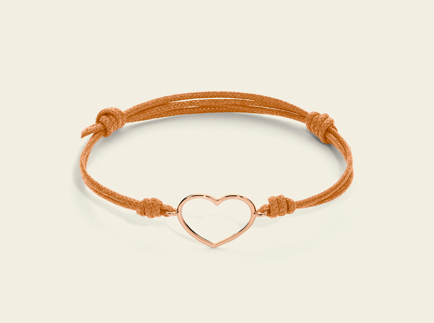 Bracciale cordino con cuore medio a filo 3